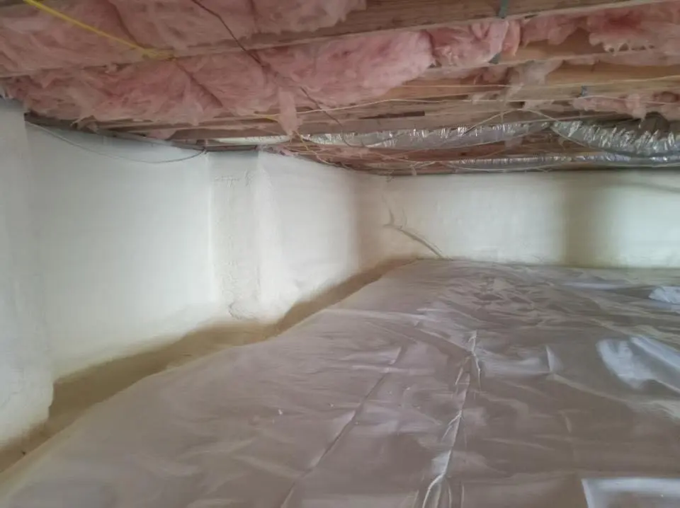 Crawl space encapsulation with closed-cell spray foam for Spray Foam Roofing in Heath